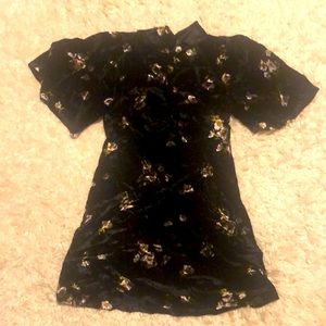 Free people floral velvet button back mini dress